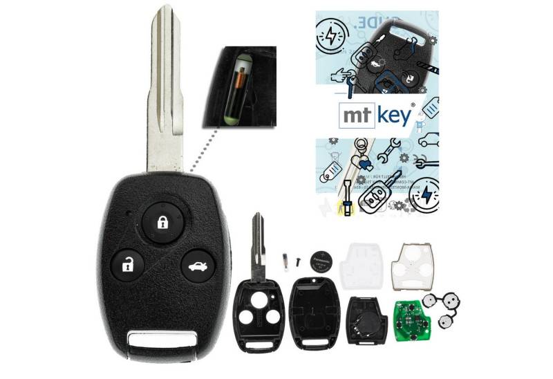 mt-key Schlüsseltasche 3 Tasten Auto Funk Schlüssel 434MHZ (Set), für Honda Accord VII (2.3L, 02–07), CR-V II (2.3L, RD, 01–06), Ody... von mt-key