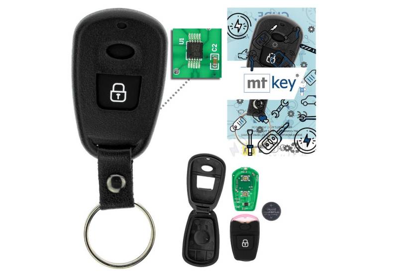 mt-key Schlüsseltasche Auto Funk Fernbedienung Sender 434MHZ (Set), für Hyundai Elantra (XD, 00–08.06), Matrix (FC, 01–08), Santa Fe ( von mt-key