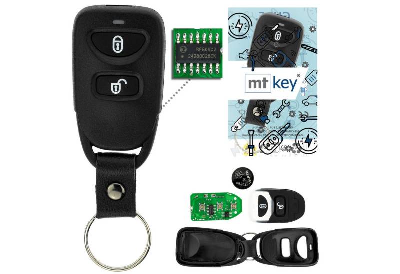 mt-key Schlüsseltasche Auto Funk Fernbedienung Sender 434MHZ (Set), für Hyundai i10 (PA I, 08–13), Santa Fe (CM II, 06–12), Tucson (JM... von mt-key