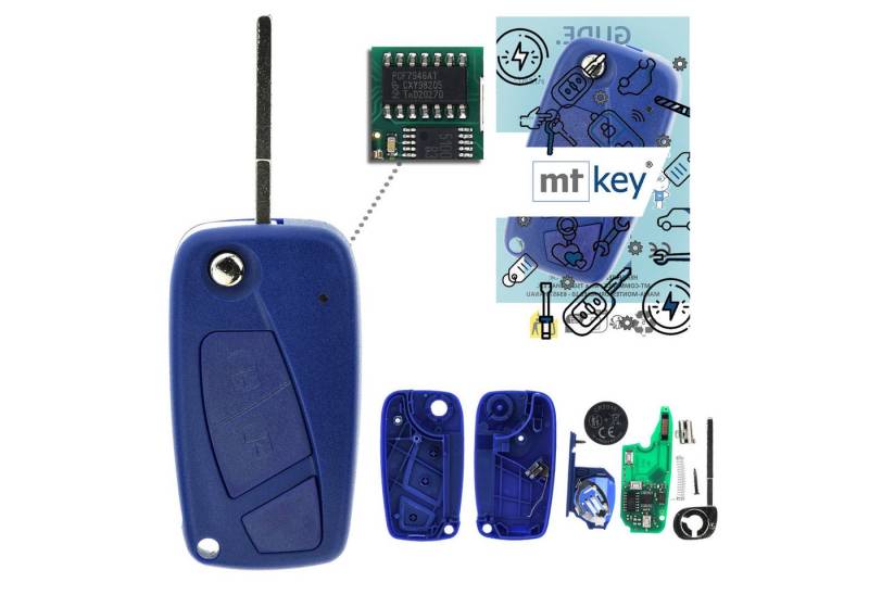 mt-key Schlüsseltasche Auto Funk Schlüssel Fernbedienung 434MHZ (Set), für Citroen Nemo (07–15), Opel Combo D (IV, 12–18), Peugeot Bippe... von mt-key