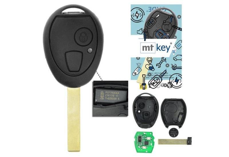 mt-key Schlüsseltasche Auto Funk Schlüssel Fernbedienung 434MHZ (Set), für MG ZT (01–05), Mini Cooper (R50, 01–04), Cooper S (R53, 01–04)... von mt-key