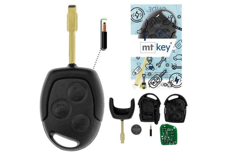 mt-key Schlüsseltasche Auto Funk Schlüssel Fernbedienung FO21 ID60 434MHZ (Set), für Ford Fiesta (IV, 11.01–02), Focus (I, 98–04), KA (RBT I, 02–08... von mt-key