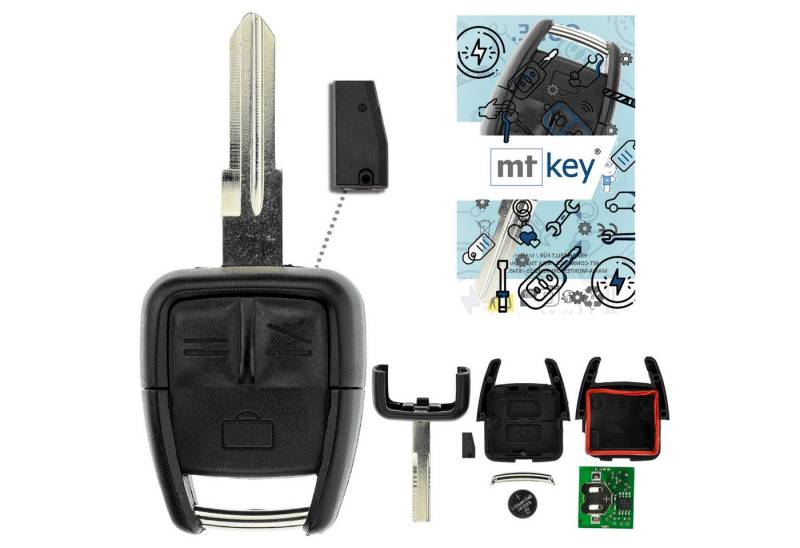 mt-key Schlüsseltasche Auto Funk Schlüssel Fernbedienung ID40 HU46 434MHZ (Set), für Opel Vectra C (02–04) von mt-key