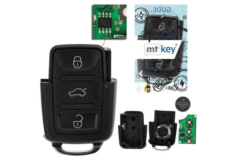 mt-key Schlüsseltasche Auto Funk Schlüssel Fernbedienung Sender 434MHZ (Set), für Seat Altea (5P I, 02.09–10.08), Ibiza (6J IV, 03.09–10.09), To... von mt-key