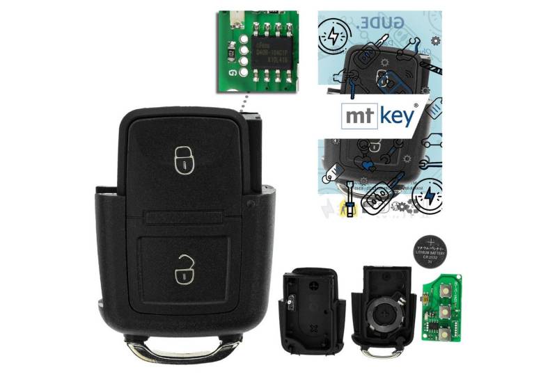 mt-key Schlüsseltasche Auto Funk Schlüssel Fernbedienung Sender 434MHZ (Set), für Seat Arosa (6HS I, 00–04), Cordoba (Vario, 6L, 02–09), Ibiza ( von mt-key