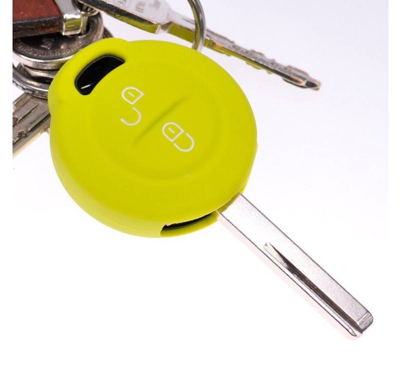 mt-key Schlüsseltasche Autoschlüssel Softcase Silikon Schutzhülle Apfelgrün, für Mitsubishi Colt VI Smart Forfour 454 2 Tasten Funk Fernbedienung von mt-key