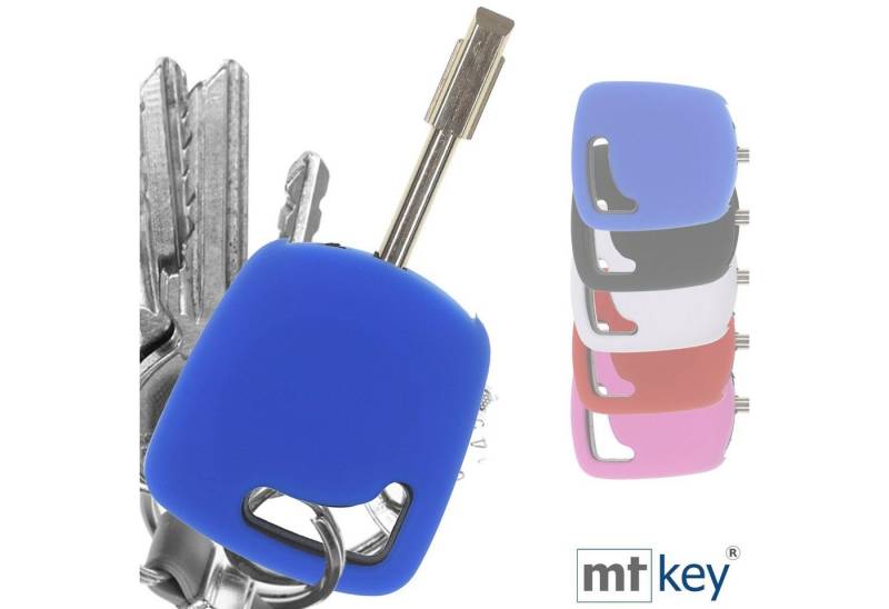 mt-key Schlüsseltasche Autoschlüssel Softcase Silikon Schutzhülle Blau, für Ford Fiesta Focus Transit KA Escort Mondeo Tourneo Startschlüssel von mt-key