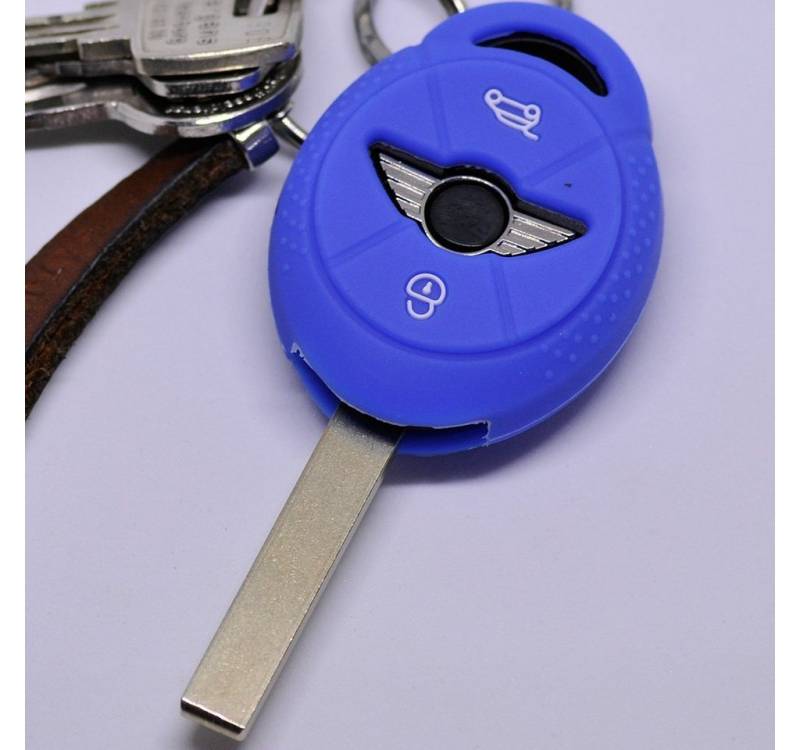 mt-key Schlüsseltasche Autoschlüssel Softcase Silikon Schutzhülle Blau, für Mini ONE Cooper Cabrio Clubman 3 Tasten Funk Fernbedienung mt-key Schlüsseltasche Autoschlüssel Softcase Silikon Schutzhülle Blau, für Mini ONE Cooper Cabrio Clubman 3 Tasten Funk Fernbedienung von mt-key