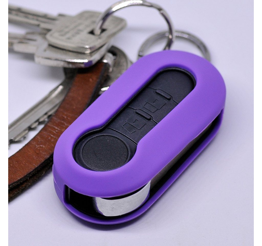 mt-key Schlüsseltasche Autoschlüssel Softcase Silikon Schutzhülle Lila, für Citroen Jumper Peugeot Boxer FIAT Ducato 500 Punto Panda ab 2006 von mt-key