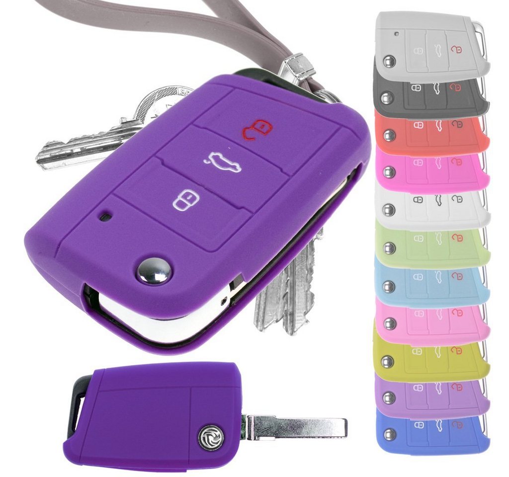 mt-key Schlüsseltasche Autoschlüssel Softcase Silikon Schutzhülle Lila, für Golf 7 Polo 6C Seat Ateca Arona Leon Skoda Octavia Superb Kodiaq mt-key Schlüsseltasche Autoschlüssel Softcase Silikon Schutzhülle Lila, für Golf 7 Polo 6C Seat Ateca Arona Leon Skoda Octavia Superb Kodiaq von mt-key