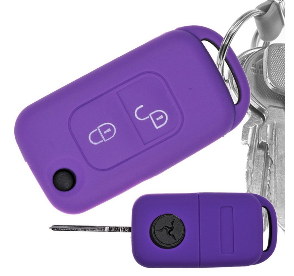 mt-key Schlüsseltasche Autoschlüssel Softcase Silikon Schutzhülle Lila, für Mercedes Benz SLK A-Klasse R170 W168 2 Tasten Klappschlüssel mt-key Schlüsseltasche Autoschlüssel Softcase Silikon Schutzhülle Lila, für Mercedes Benz SLK A-Klasse R170 W168 2 Tasten Klappschlüssel von mt-key