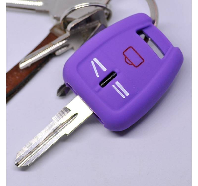 mt-key Schlüsseltasche Autoschlüssel Softcase Silikon Schutzhülle Lila, für OPEL Signum Vectra C Vauxhall 3 Tasten Funk Fernbedienung von mt-key