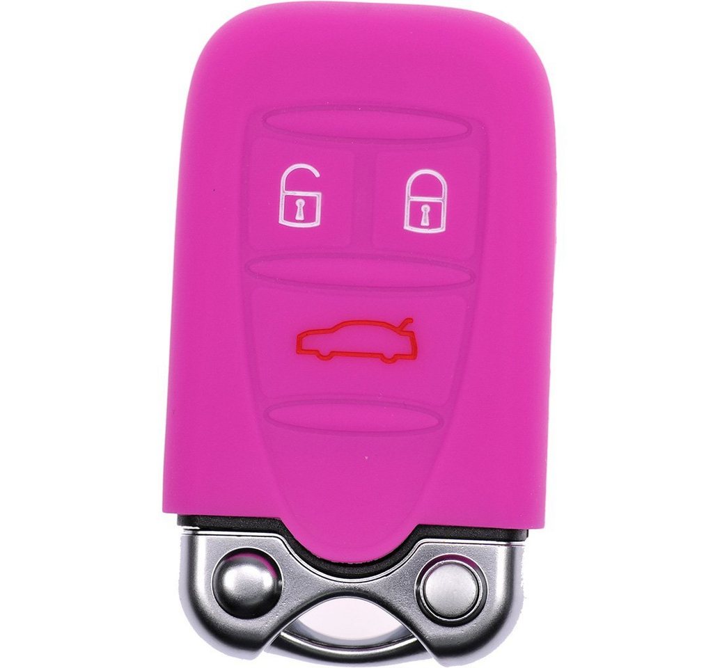 mt-key Schlüsseltasche Autoschlüssel Softcase Silikon Schutzhülle Pink, für ALFA Romeo 159 Brera 156 Spider 2005 - 2011 3 Tasten KEYLESS von mt-key