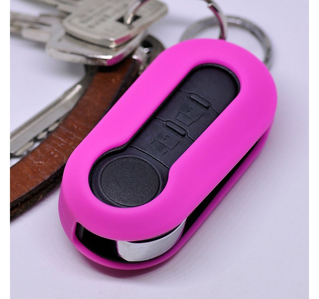 mt-key Schlüsseltasche Autoschlüssel Softcase Silikon Schutzhülle Pink, für Citroen Jumper Peugeot Boxer FIAT Ducato 500 Punto Panda ab 2006 von mt-key