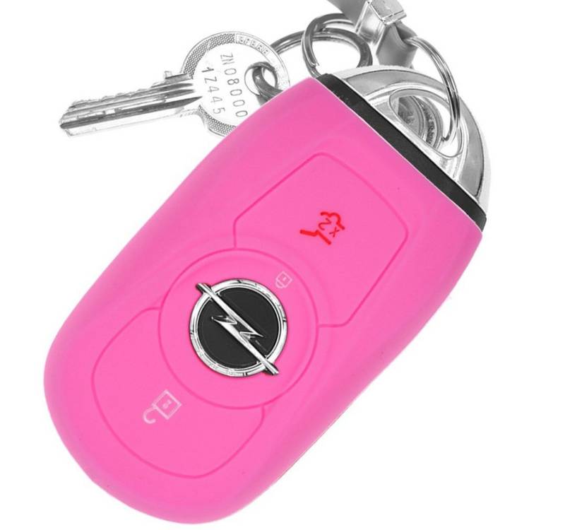 mt-key Schlüsseltasche Autoschlüssel Softcase Silikon Schutzhülle Rosa, für OPEL Astra K Insignia B Corsa E Zafira GTC Mokka X 3 Knopf KEYLESS von mt-key