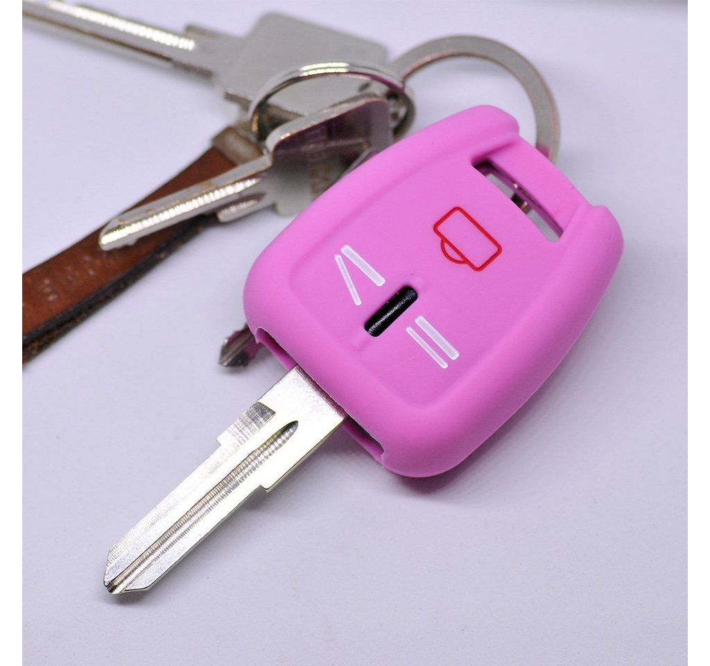mt-key Schlüsseltasche Autoschlüssel Softcase Silikon Schutzhülle Rosa, für OPEL Signum Vectra C Vauxhall 3 Tasten Funk Fernbedienung von mt-key