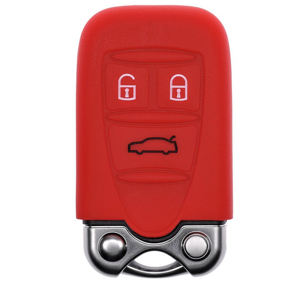 mt-key Schlüsseltasche Autoschlüssel Softcase Silikon Schutzhülle Rot, für ALFA Romeo 159 Brera 156 Spider 2005 - 2011 3 Tasten KEYLESS von mt-key