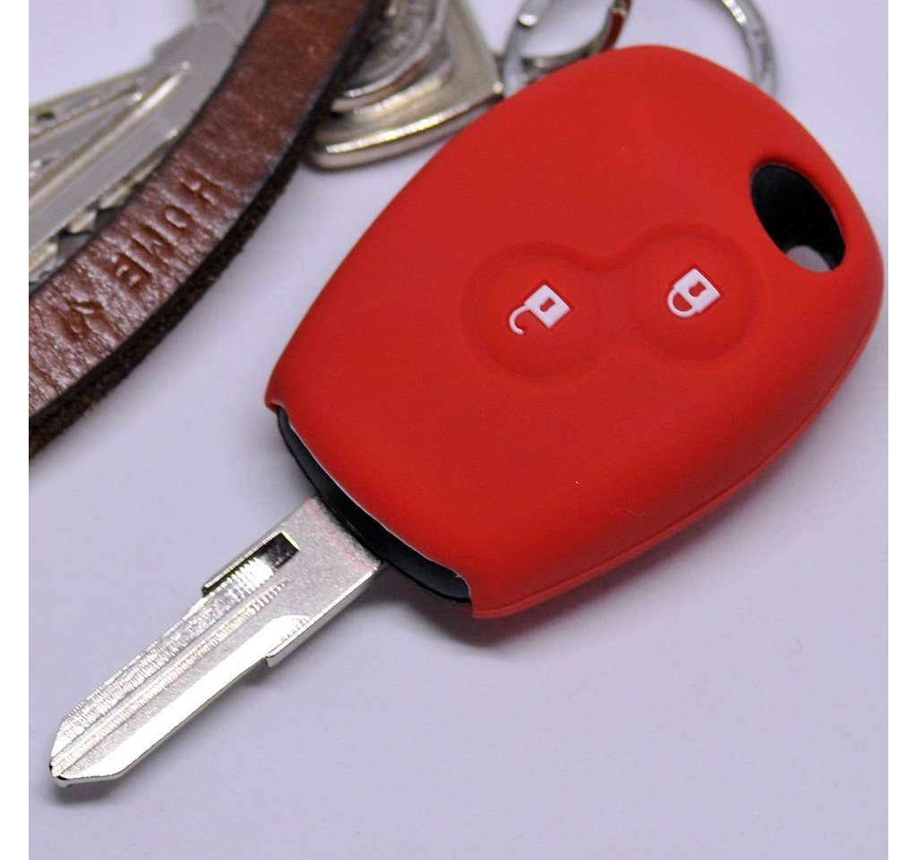 mt-key Schlüsseltasche Autoschlüssel Softcase Silikon Schutzhülle Rot, für Dacia Dokker Sandero Duster Lodgy Logan Renault Clio Twingo von mt-key