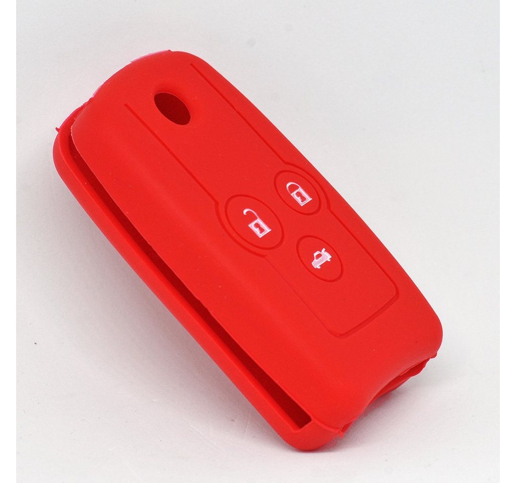 mt-key Schlüsseltasche Autoschlüssel Softcase Silikon Schutzhülle Rot, für Honda Accord Jazz Civic CR-V 3 Tasten Klappschlüssel von mt-key