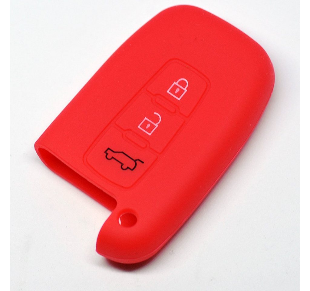 mt-key Schlüsseltasche Autoschlüssel Softcase Silikon Schutzhülle Rot, für Hyundai Genesis Sonata KIA Optima Sportage KEYLESS SMARTKEY von mt-key