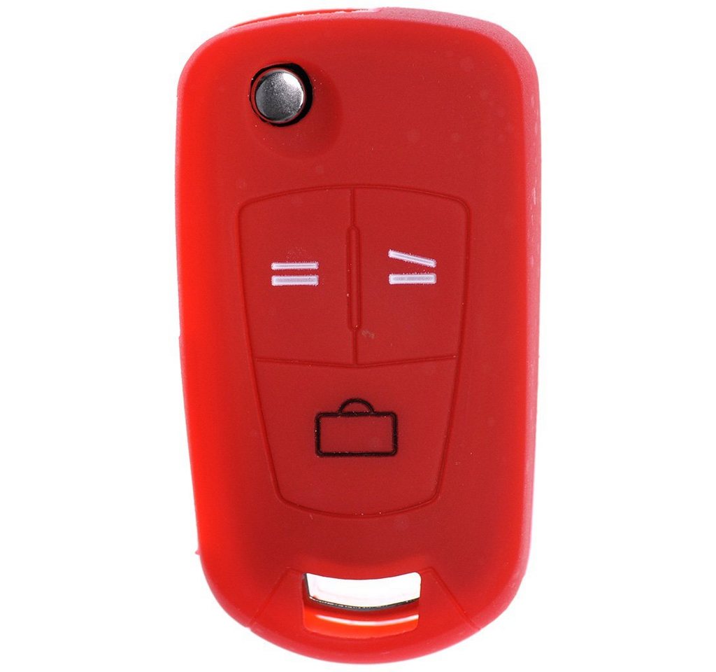 mt-key Schlüsseltasche Autoschlüssel Softcase Silikon Schutzhülle Rot, für OPEL Signum Insignia Vectra Zafira 3 Tasten Klappschlüssel von mt-key