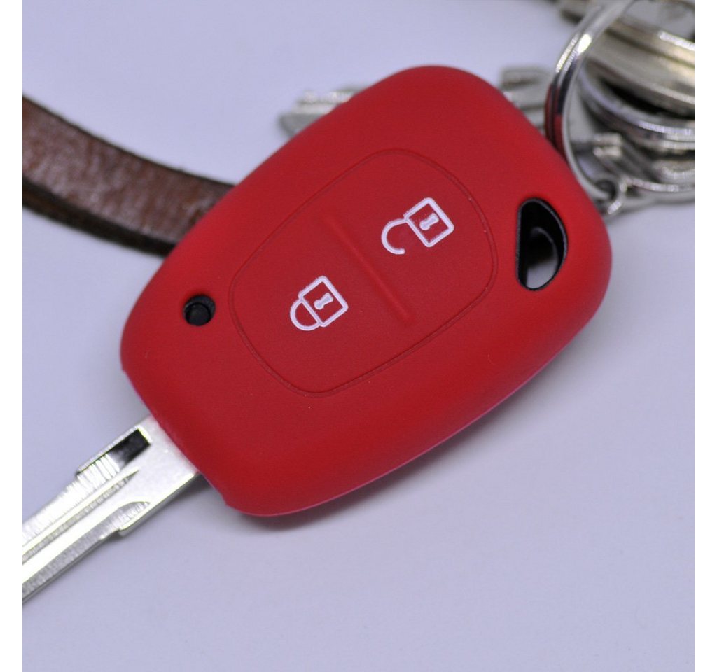 mt-key Schlüsseltasche Autoschlüssel Softcase Silikon Schutzhülle Rot, für Renault Kangoo Trafic Master OPEL Movano Vivaro Nissan Interstar von mt-key