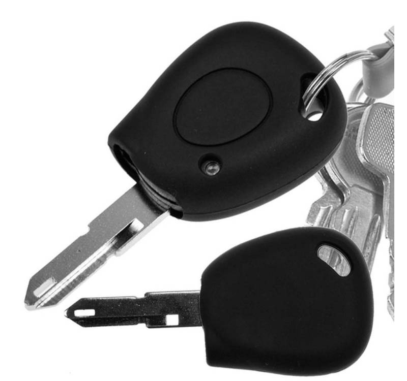 mt-key Schlüsseltasche Autoschlüssel Softcase Silikon Schutzhülle Schwarz, Renault R19 Clio I Twingo C06 Megane I 1 Tasten Funk Fernbedienung von mt-key