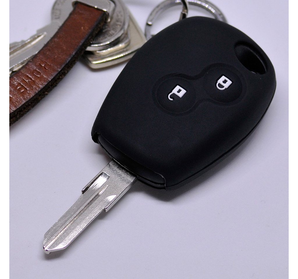 mt-key Schlüsseltasche Autoschlüssel Softcase Silikon Schutzhülle Schwarz, für Dacia Dokker Sandero Duster Lodgy Logan Renault Clio Twingo von mt-key