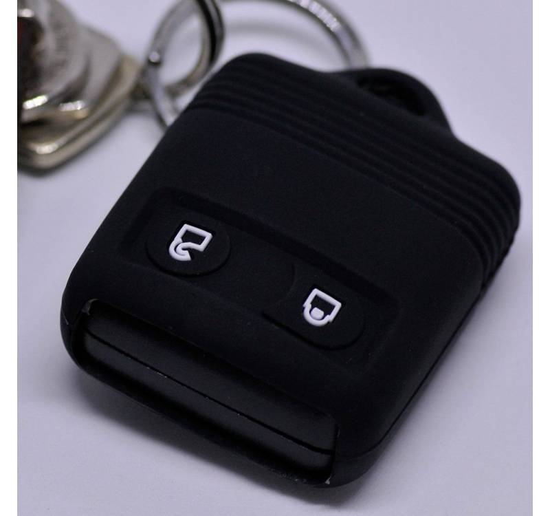 mt-key Schlüsseltasche Autoschlüssel Softcase Silikon Schutzhülle Schwarz, Ford Maverick Transit Connect Courier F150 Ranger 2 Tasten von mt-key