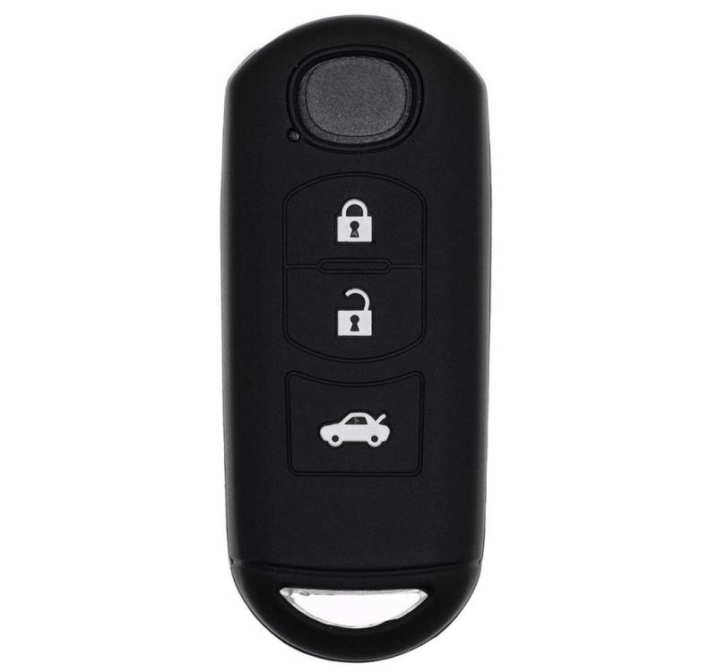 mt-key Schlüsseltasche Autoschlüssel Softcase Silikon Schutzhülle Schwarz, für Mazda 2 3 6 CX-3 CX-5 MX-5 3 Tasten 3 Tasten KEYLESS SMARTKEY von mt-key
