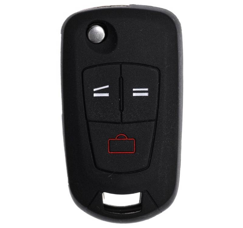 mt-key Schlüsseltasche Autoschlüssel Softcase Silikon Schutzhülle Schwarz, für OPEL Signum Insignia Vectra Zafira 3 Tasten Klappschlüssel von mt-key