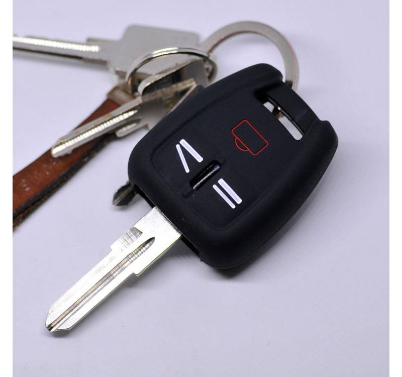 mt-key Schlüsseltasche Autoschlüssel Softcase Silikon Schutzhülle Schwarz, für OPEL Signum Vectra C Vauxhall 3 Tasten Funk Fernbedienung von mt-key
