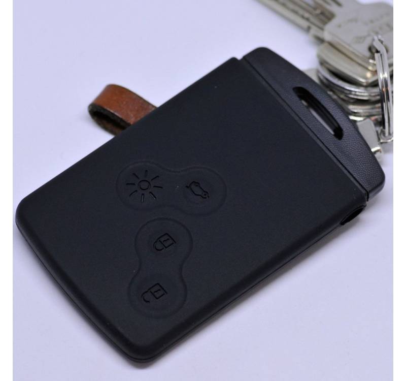mt-key Schlüsseltasche Autoschlüssel Softcase Silikon Schutzhülle Schwarz, für Renault Captur Clio Grand Scenic ZOE Schlüsselkarte 4 Knopf KEYLES von mt-key