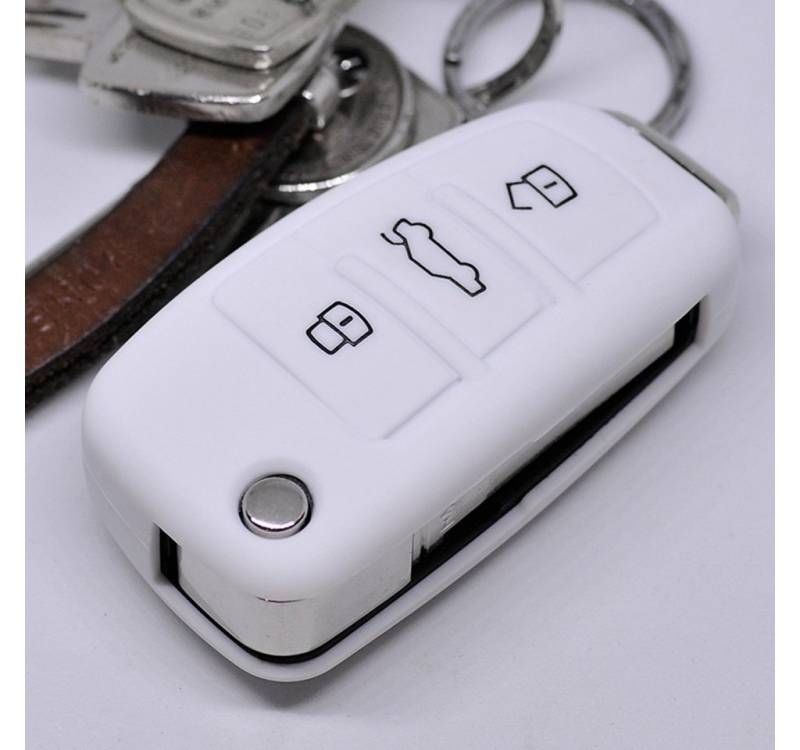 mt-key Schlüsseltasche Autoschlüssel Softcase Silikon Schutzhülle Weiß, für Audi A1 S1 A3 S3 A4 A6 S6 TT Q3 Q7 R8 8P 8V B7 C6 8J 8U 4L 8X mt-key Schlüsseltasche Autoschlüssel Softcase Silikon Schutzhülle Weiß, für Audi A1 S1 A3 S3 A4 A6 S6 TT Q3 Q7 R8 8P 8V B7 C6 8J 8U 4L 8X von mt-key