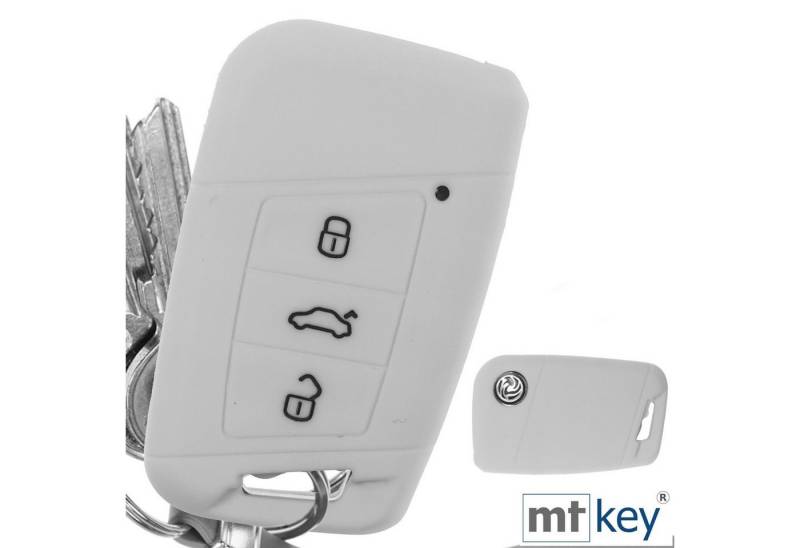 mt-key Schlüsseltasche Autoschlüssel Softcase Silikon Schutzhülle Weiß, für VW Passat B8 Arteon Skoda Kodiaq 3 Tasten KEYLESS SMARTKEY mt-key Schlüsseltasche Autoschlüssel Softcase Silikon Schutzhülle Weiß, für VW Passat B8 Arteon Skoda Kodiaq 3 Tasten KEYLESS SMARTKEY von mt-key