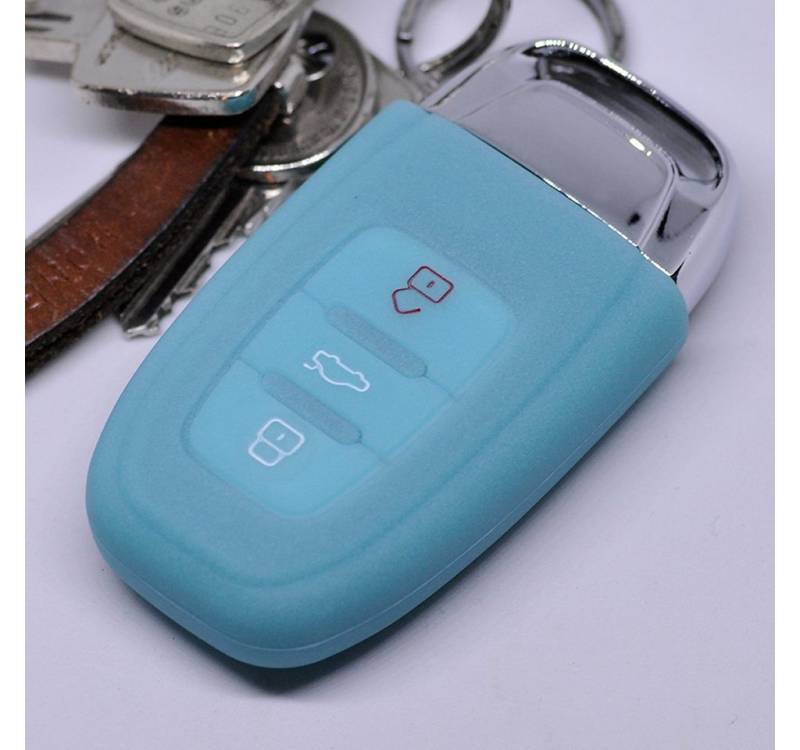 mt-key Schlüsseltasche Autoschlüssel Softcase Silikon Schutzhülle fluoreszierend Blau, für Audi A5 S5 A4 S4 Q3 Q5 A6 S6 R8 TT 3 Tasten KEYLESS SMARTKEY mt-key Schlüsseltasche Autoschlüssel Softcase Silikon Schutzhülle fluoreszierend Blau, für Audi A5 S5 A4 S4 Q3 Q5 A6 S6 R8 TT 3 Tasten KEYLESS SMARTKEY von mt-key