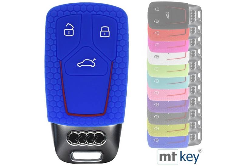 mt-key Schlüsseltasche Autoschlüssel Softcase Silikon Schutzhülle im Wabe Design Blau, für Audi A4 A5 A6 A7 TT Q2 Q5 Q7 A8 Q8 3 Tasten KEYLESS SMARTKEY mt-key Schlüsseltasche Autoschlüssel Softcase Silikon Schutzhülle im Wabe Design Blau, für Audi A4 A5 A6 A7 TT Q2 Q5 Q7 A8 Q8 3 Tasten KEYLESS SMARTKEY von mt-key