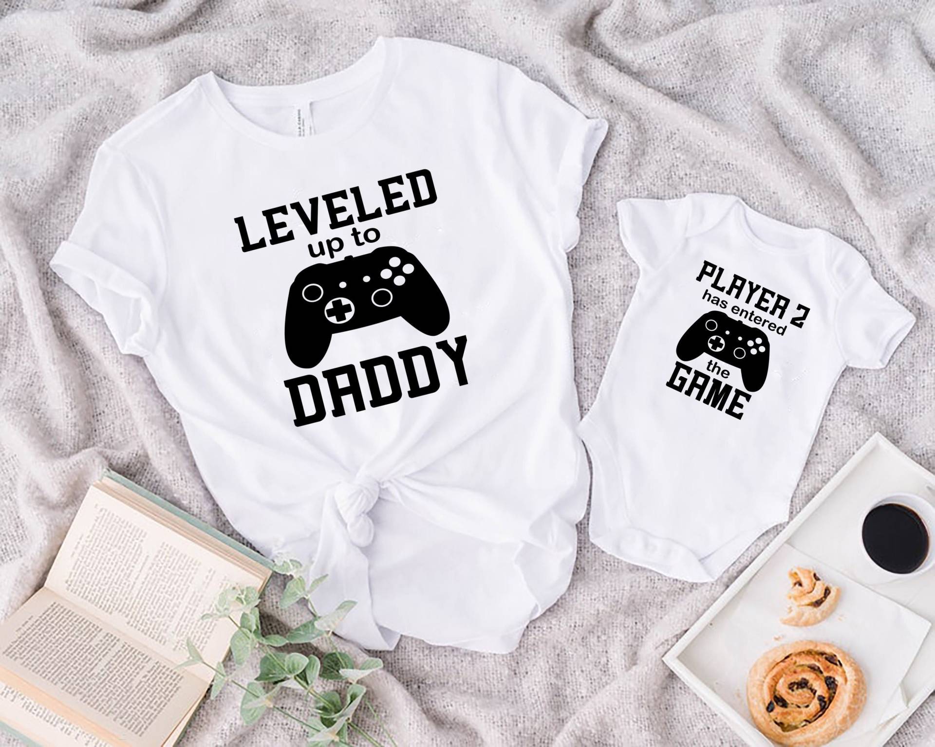 Papa Baby Shirt, Leveled Bis Zu Papa, Gamer Und Sohn Passende Shirts, Neuer Passendes Shirt von mtnapparel