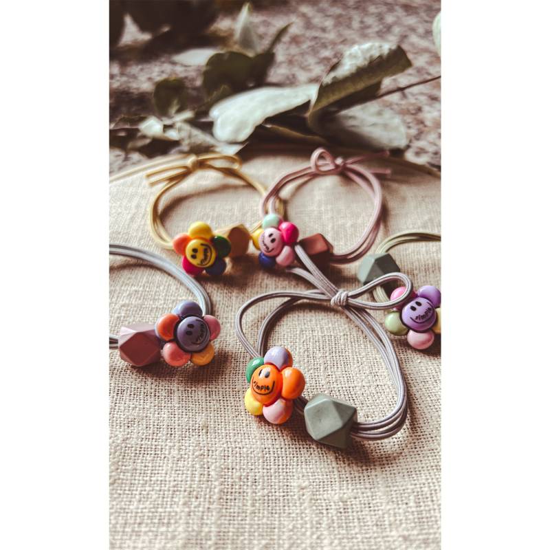 2Er Haargummi Mit Blümchen, Mädchen von muBend