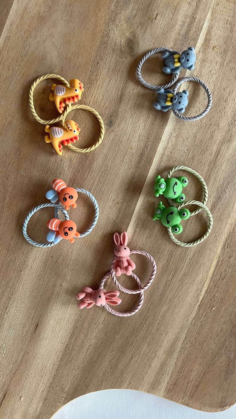 2Er Mini Haargummi Mit Motiven, Mädchen von muBend