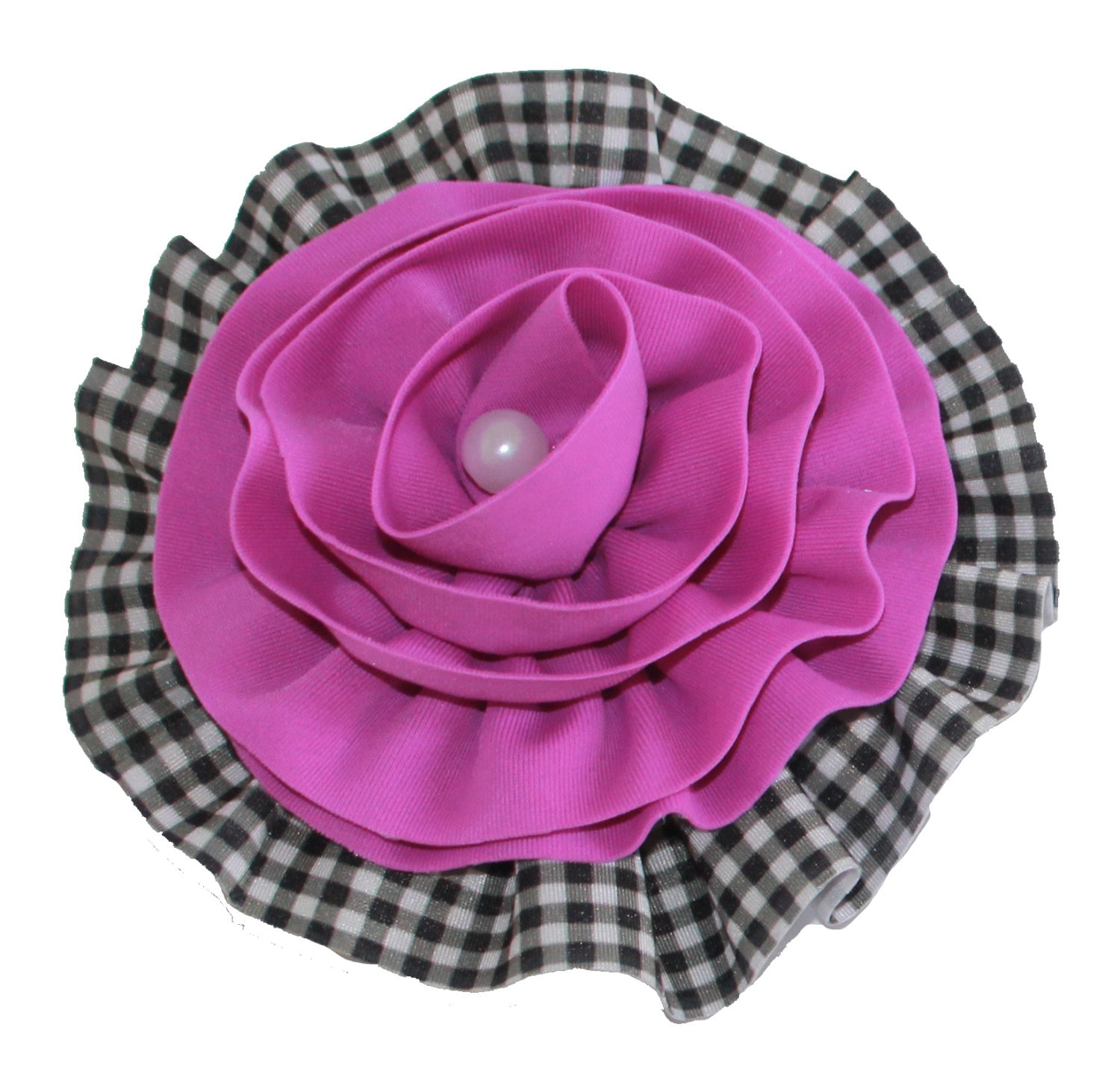 Bade Haarspange Aus Schwarzem Vichykaro Und Magenta Bade Haarspange Aus Schwarzem Vichykaro Und Magenta von muddyfeetboutique