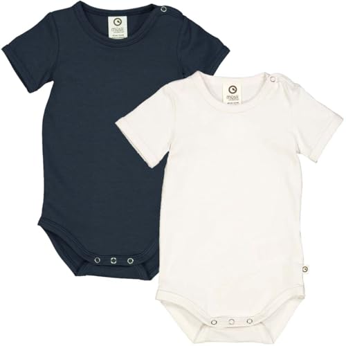 Müsli by Green Cotton Unisex Baby Cozy me s/s Body 2-Pack Base Layer, Balsam Cream/Night Blue, 56 Müsli by Green Cotton Unisex Baby Cozy me s/s Body 2-Pack Base Layer, Balsam Cream/Night Blue, 56 von müsli