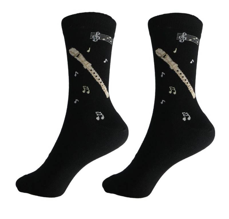 mugesh Freizeitsocken Musik-Socken Blockflöte für Musiker von mugesh