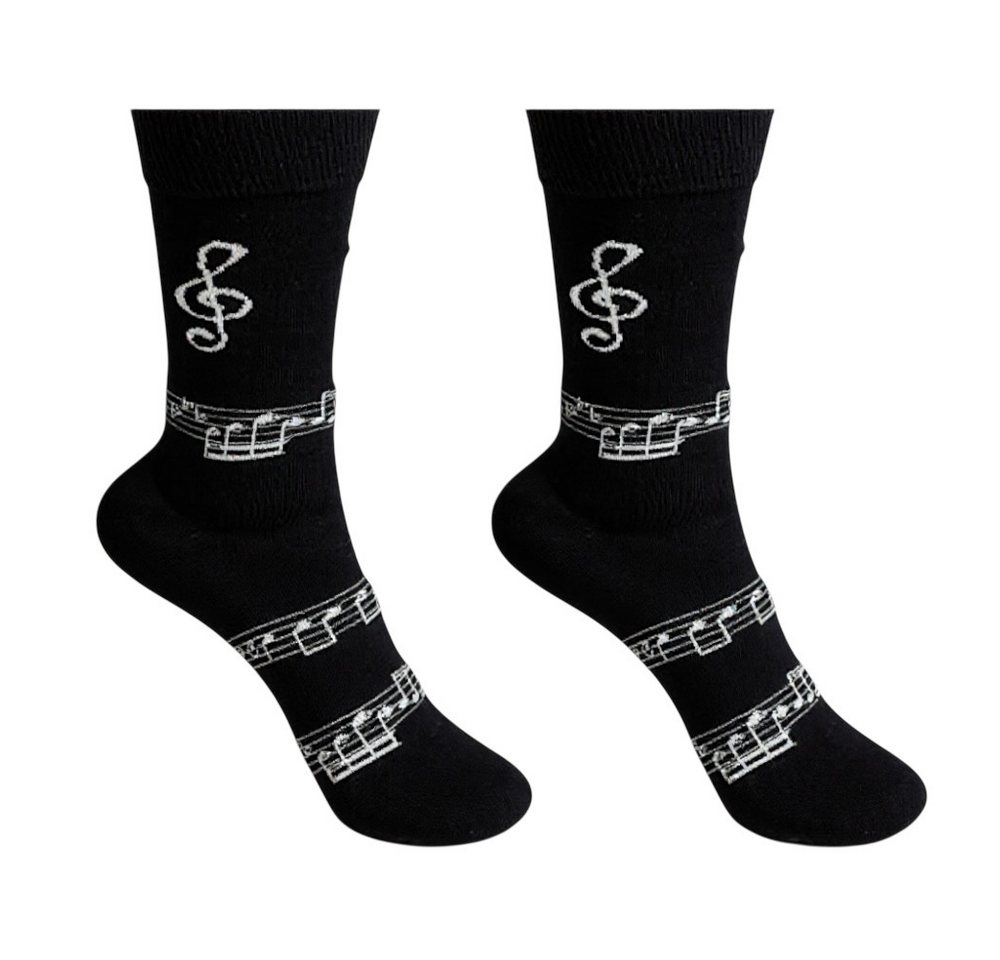 mugesh Freizeitsocken Musik Socken Notenschlüssel für Musiker von mugesh