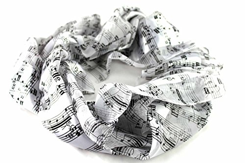 mugesh Schal Noten (weiß/schwarz) - Schönes Geschenk für Musiker von mugesh