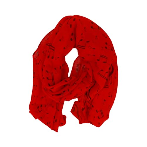 mugesh Schal Notenmotive - schönes Geschenk für Musiker (rot) von mugesh