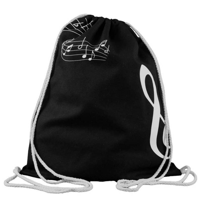mugesh Turnbeutel Turnbeutel Violinschlüssel schwarz, für Musiker von mugesh