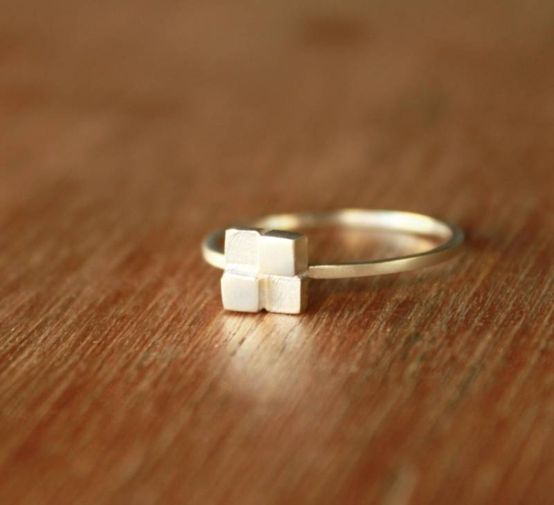 Block Ring - Stapelring Sterling Silber von mujoyas