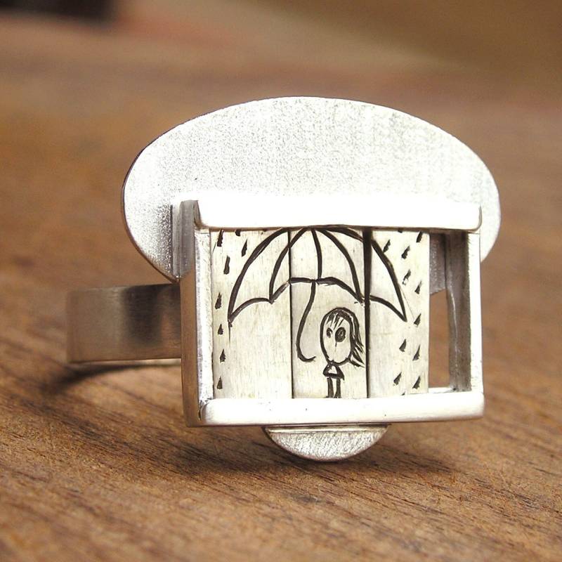 Es Regnet - Schiebering Aus Sterlingsilber von mujoyas