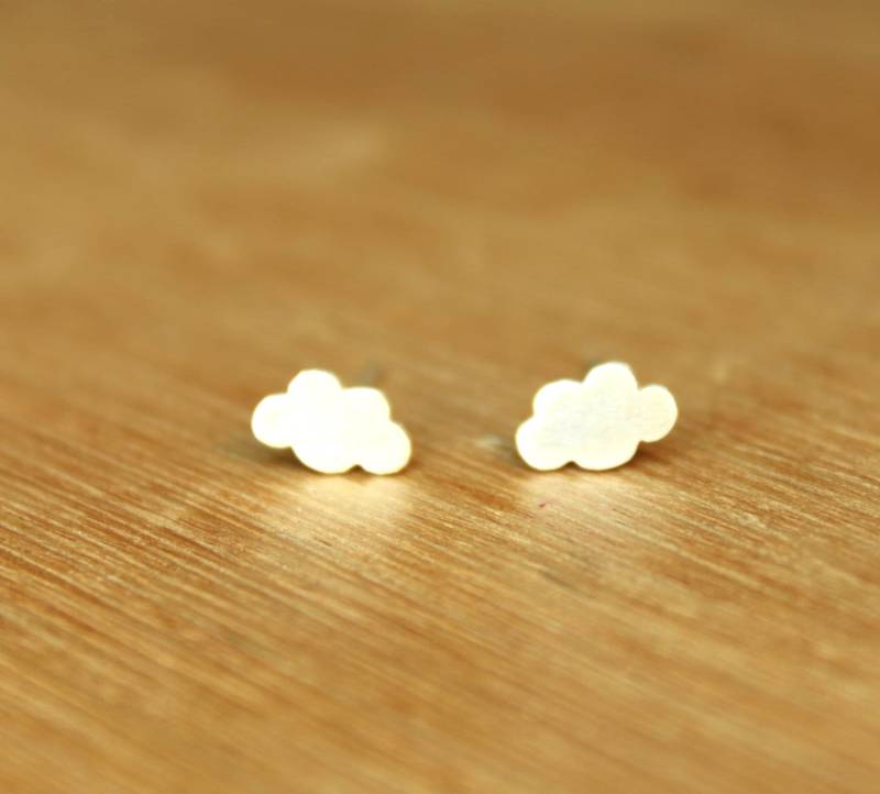 Kleine Kumuluswolken Ohrstecker - Sterling Silber Wetter Ohrringe Geschenk Mutter Geburtstagsgeschenk von mujoyas